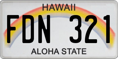 HI license plate FDN321