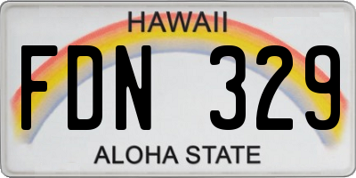 HI license plate FDN329