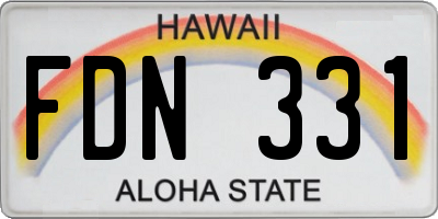 HI license plate FDN331