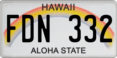 HI license plate FDN332