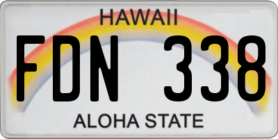 HI license plate FDN338