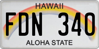 HI license plate FDN340
