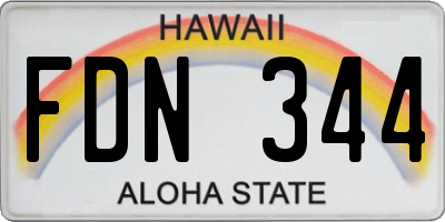 HI license plate FDN344