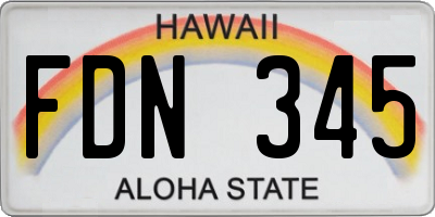 HI license plate FDN345
