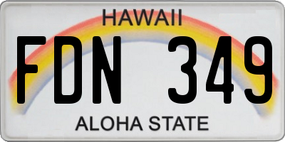 HI license plate FDN349