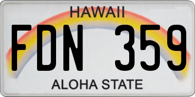 HI license plate FDN359
