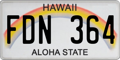 HI license plate FDN364