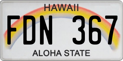HI license plate FDN367