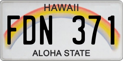 HI license plate FDN371