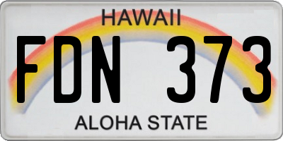 HI license plate FDN373