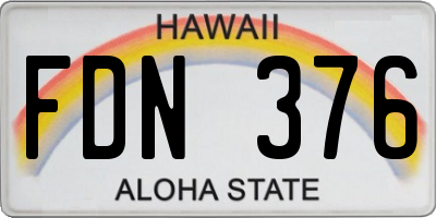 HI license plate FDN376