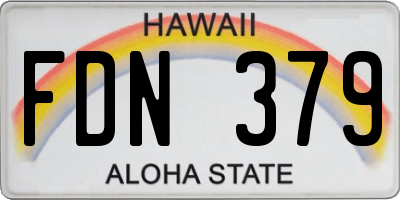 HI license plate FDN379