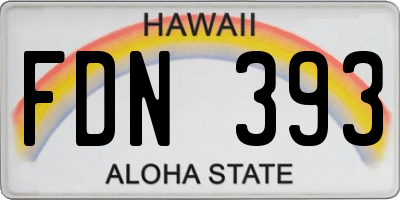 HI license plate FDN393