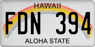 HI license plate FDN394
