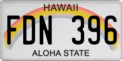 HI license plate FDN396