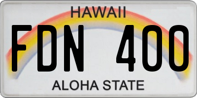 HI license plate FDN400