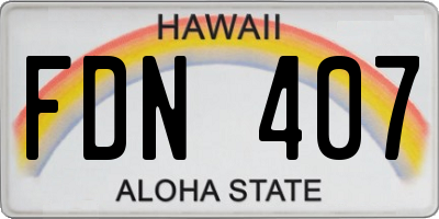 HI license plate FDN407