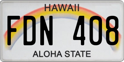 HI license plate FDN408