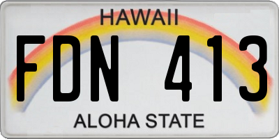 HI license plate FDN413