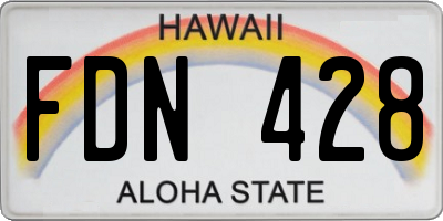 HI license plate FDN428