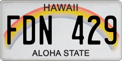 HI license plate FDN429