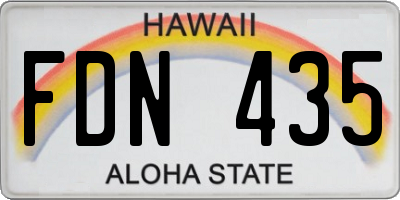 HI license plate FDN435