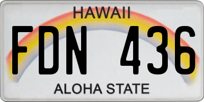 HI license plate FDN436
