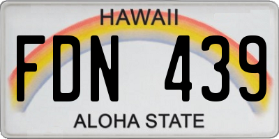HI license plate FDN439