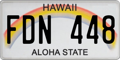 HI license plate FDN448