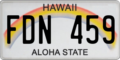 HI license plate FDN459