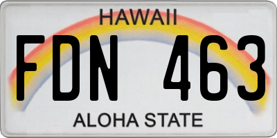 HI license plate FDN463