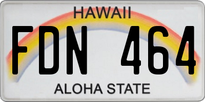 HI license plate FDN464