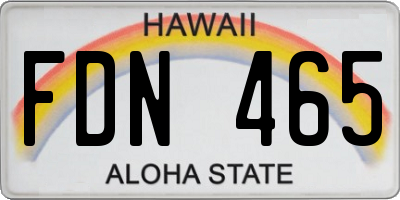 HI license plate FDN465