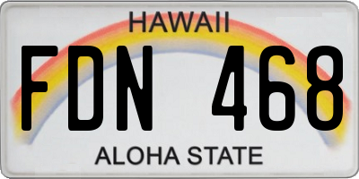 HI license plate FDN468