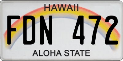 HI license plate FDN472
