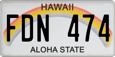 HI license plate FDN474