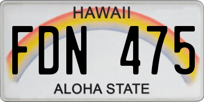 HI license plate FDN475