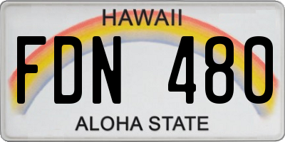 HI license plate FDN480