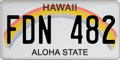 HI license plate FDN482