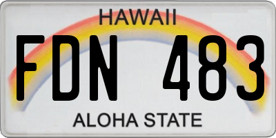 HI license plate FDN483