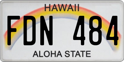 HI license plate FDN484