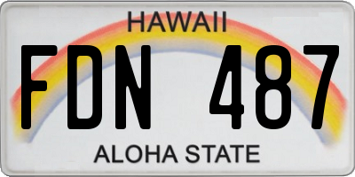 HI license plate FDN487