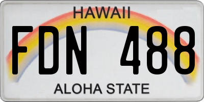 HI license plate FDN488
