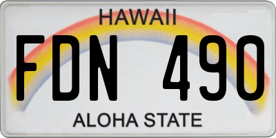 HI license plate FDN490