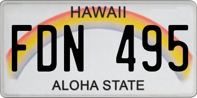 HI license plate FDN495
