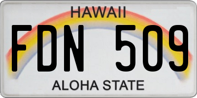 HI license plate FDN509