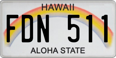 HI license plate FDN511