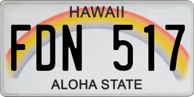 HI license plate FDN517