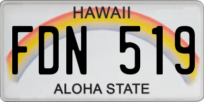 HI license plate FDN519