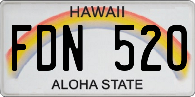 HI license plate FDN520